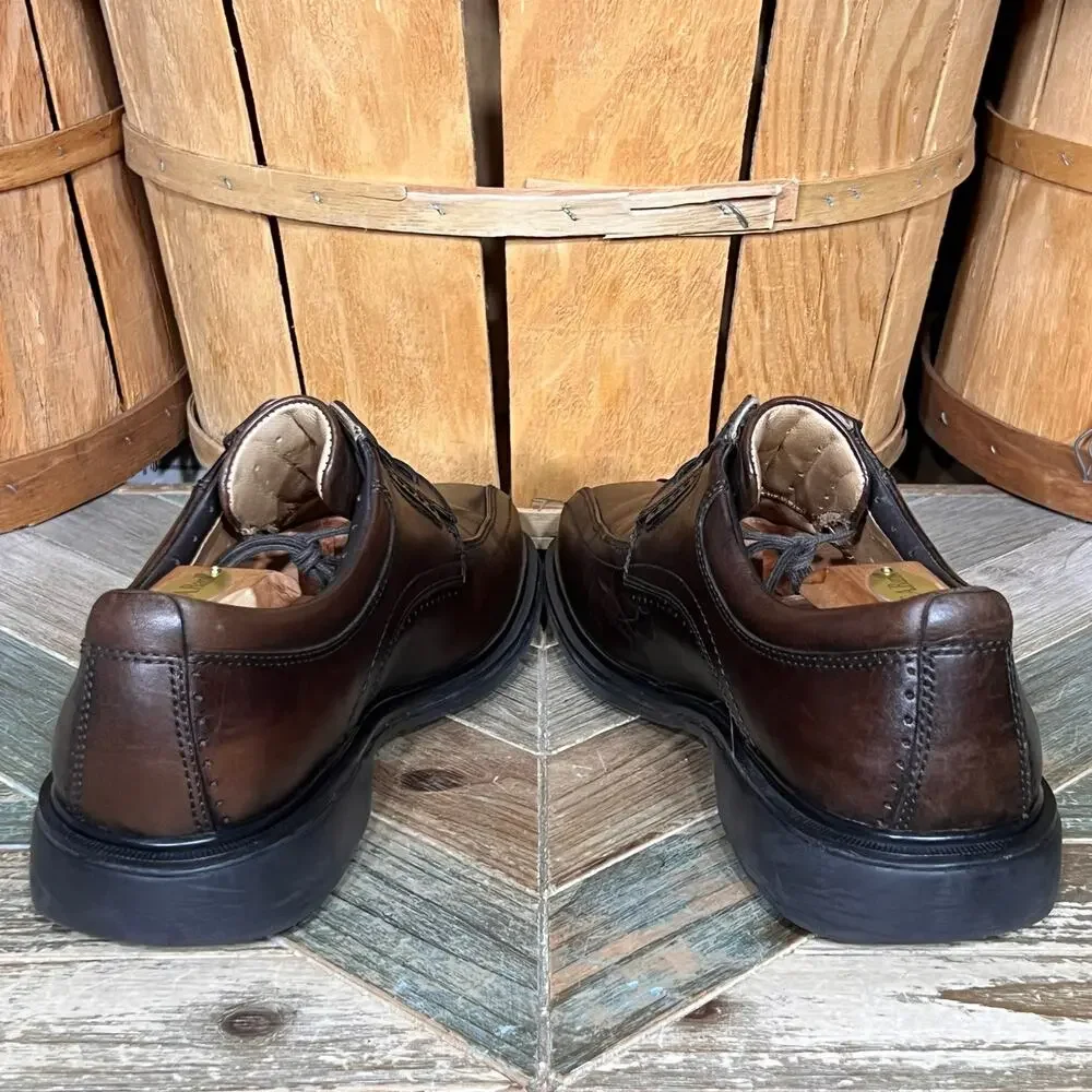 Clarks Unstructured Un Kenneth Brown Leather Comfort Lace-Up Oxfords Men Size 11